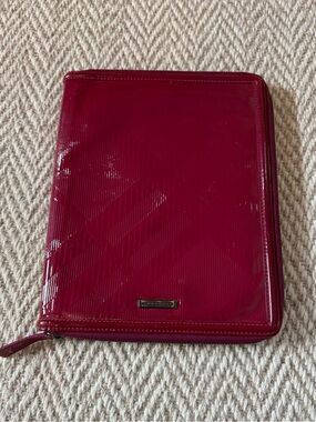 Burberry Raspberry Patent Leather Tablet Zip Cover Case